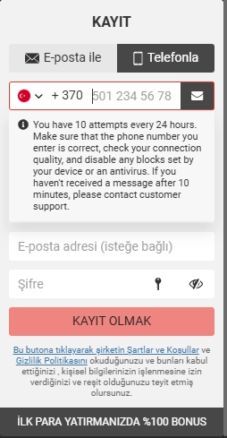 Megapari Türkiye Android Uygulama Kaydının Görüntüsü